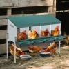 media4 Nichoir à poules avec 4 compartiments et pieds, comprenant un couvercle pour une utilisation extérieure (poulailler/enclos à volailles), vert