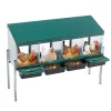 media5 Nichoir à poules avec 4 compartiments et pieds, comprenant un couvercle pour une utilisation extérieure (poulailler/enclos à volailles), vert
