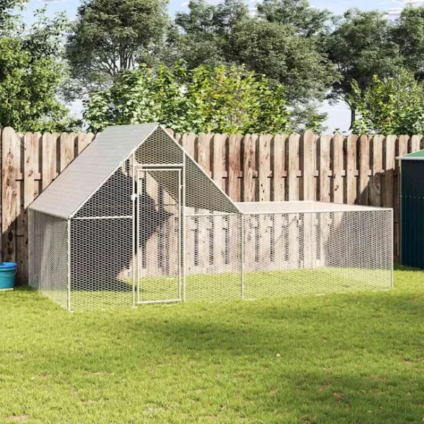 media6 Maison Exclusive - Poulailler 4 x 2 x 2 m Acier galvanisé